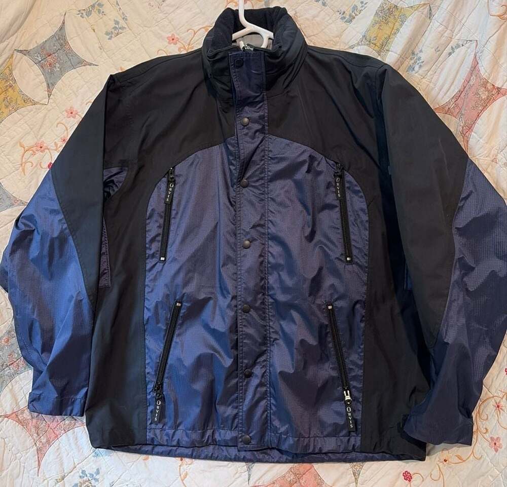 90’s Orvis Technical Ripstop Jacket Blue Black Outdoor Gorpcore Mens Large